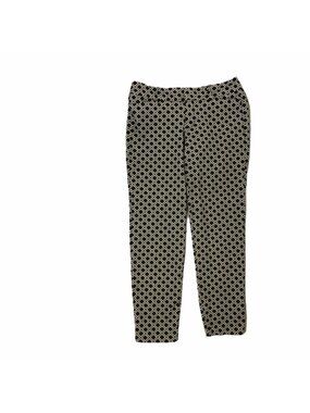 Old Navy Pixie Ankle Pants Womens 4 Black White Geometric Chino Skinny Stretch